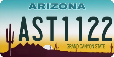 AZ license plate AST1122
