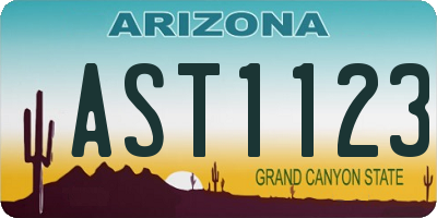 AZ license plate AST1123