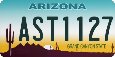 AZ license plate AST1127