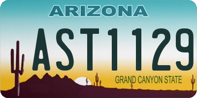 AZ license plate AST1129