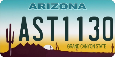 AZ license plate AST1130