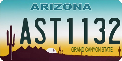 AZ license plate AST1132