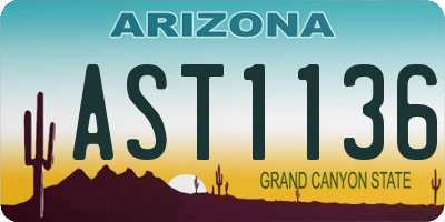 AZ license plate AST1136