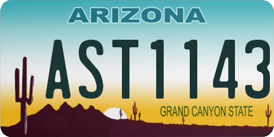 AZ license plate AST1143