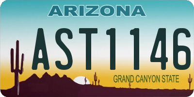 AZ license plate AST1146