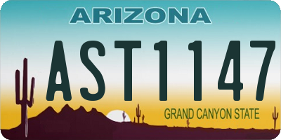 AZ license plate AST1147