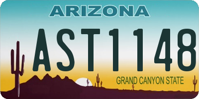 AZ license plate AST1148