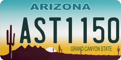 AZ license plate AST1150