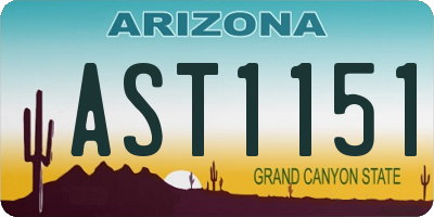 AZ license plate AST1151
