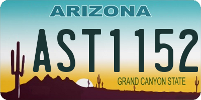 AZ license plate AST1152