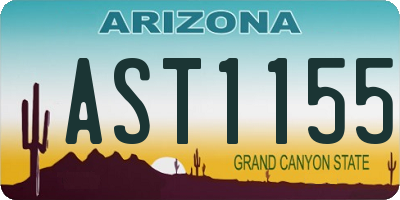 AZ license plate AST1155