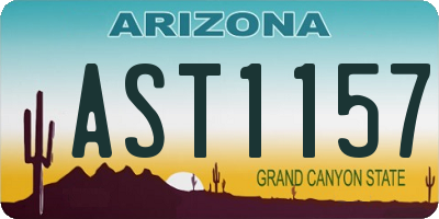 AZ license plate AST1157