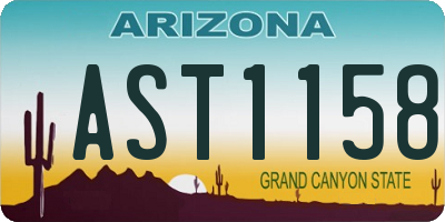AZ license plate AST1158