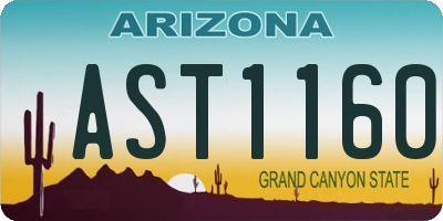 AZ license plate AST1160