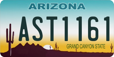 AZ license plate AST1161