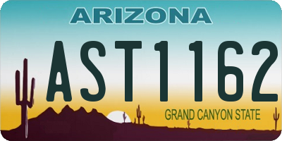 AZ license plate AST1162