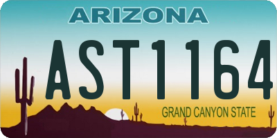 AZ license plate AST1164