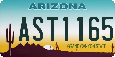 AZ license plate AST1165