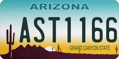AZ license plate AST1166