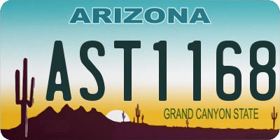 AZ license plate AST1168