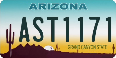 AZ license plate AST1171