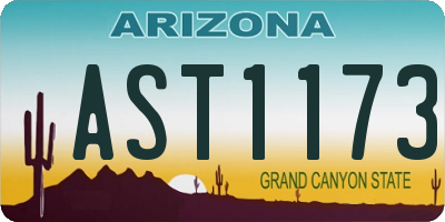 AZ license plate AST1173