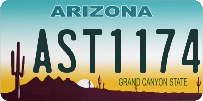 AZ license plate AST1174