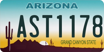 AZ license plate AST1178
