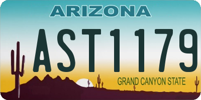 AZ license plate AST1179