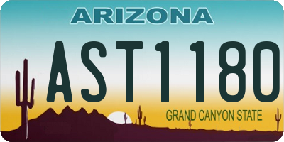 AZ license plate AST1180