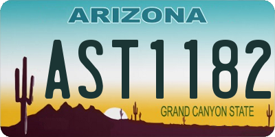 AZ license plate AST1182