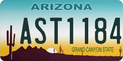 AZ license plate AST1184