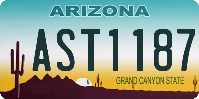 AZ license plate AST1187