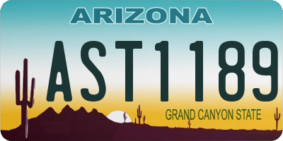 AZ license plate AST1189
