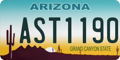 AZ license plate AST1190
