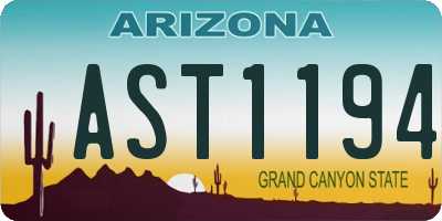 AZ license plate AST1194