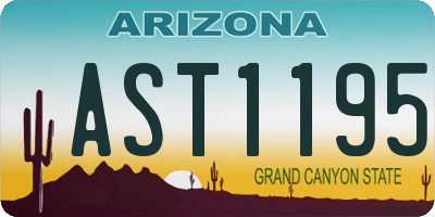 AZ license plate AST1195
