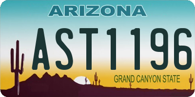 AZ license plate AST1196
