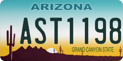 AZ license plate AST1198