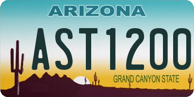 AZ license plate AST1200