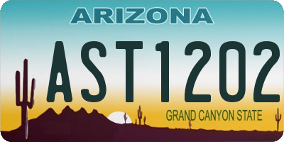 AZ license plate AST1202
