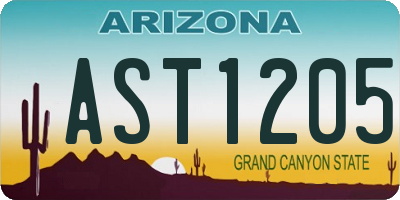 AZ license plate AST1205