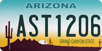 AZ license plate AST1206