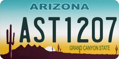 AZ license plate AST1207