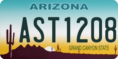 AZ license plate AST1208