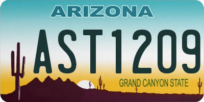 AZ license plate AST1209