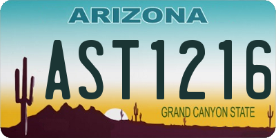 AZ license plate AST1216
