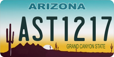 AZ license plate AST1217