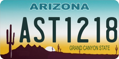 AZ license plate AST1218