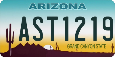 AZ license plate AST1219